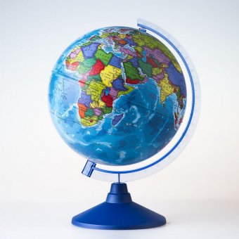 Глобус Земли политический с подсветкой от батареек d=25 см