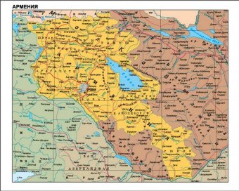 Административная карта Армении 120*96 см