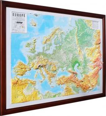 Высокообъемая панорама Европа. Деревянная рама, арт. 1969 границы на 01.01.2022 г
