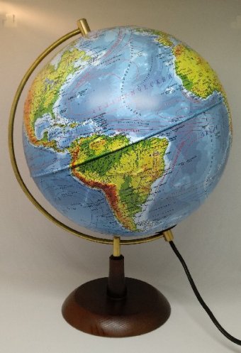 Глобус рельефный с подсветкой физико-политический d=21 см