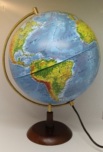Глобус Земли с подсветкой физический d=25 см
