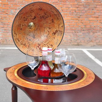 Глобус-бар MICHELANGELO напольный со столиком, d=40 см