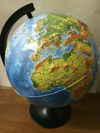 Глобус Земли рельефный, физический Д= 32 см без подсветки К013200219