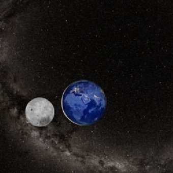 Диск для планетария "Земля и Луна ночью"