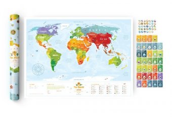 Познавательная карта мира для детей Travel Map Kids Sights