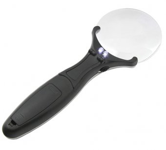 Лупа на ручке Veber 789-75 3х, 75 мм, с подсветкой
