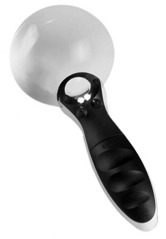 Лупа ANYSMART ручная круглая 8/20D, 90 мм, с подсветкой (2 LED), черно-белая G288-090