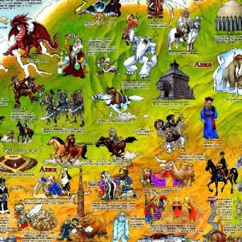 Карта мира историческая "Для детей. Древний мир", на рейках