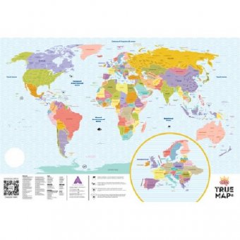 Карта Мира со скретч слоем TrueMap Plus