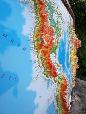 Рельефная карта Мира без багета GlobusOff 112 х 80 см