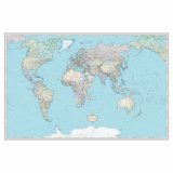 Политическая карта мира на английском языке 185 х 120 см, GlobusOff