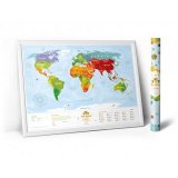 Познавательная карта мира для детей Travel Map Kids Animals