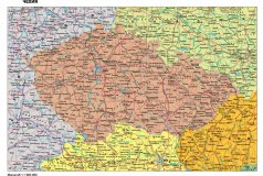 Административная карта Чехии 70*40 см