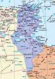 Административная карта Туниса 70*40 см