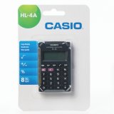 Калькулятор CASIO карманный HL-4A-S, 8 разрядов, питание от батар-и, 87х56х8,8 мм, блист, черный