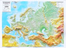 Высокопанорамная рельефная карта Европы, 1:7,38М