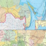 Карта железных дорог РФ и сопредельных государств, масштаб 1:3 640 000, 234х156см