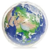 Надувной глобус-мяч Земля с подсветкой 31045 BW, d=61 см