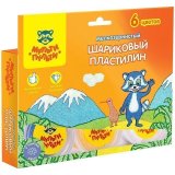 Пластилин шариковый Мульти-Пульти "Енот в Новой Зеландии" 6 цветов мелкий застывающий