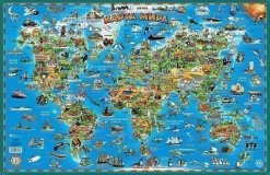 Коврик настольный для письма "Детская карта мира"