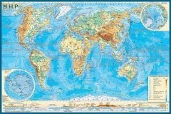 Коврик для творчества "Физическая карта Мира"