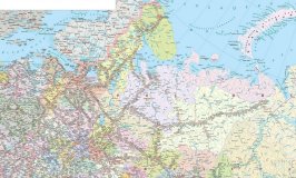 Карта Железных дорог  (Северной,Московской, Октябрьского направления)  234*156 см