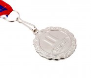 Медаль призовая Globusoff, 2 место, серебро, d=3,5 см