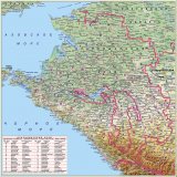Физическая карта Краснодарского края, 150*150 см
