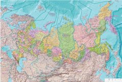 Карта часовых поясов РФ 150х100 см, 1:5 900 000 GlobusOff