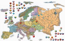 Карта-пазл магнитная "Европа политическая" на английском