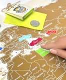 Стиральная карта мира «Gold New Rus» на бумаге в тубусе