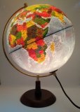 Глобус Земли Элеганс физико-политический с подсветкой рельефный, d=32 см