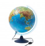 Глобус Земли Classic физико-политический с подсветкой рельефный, d=32 см Ке013200233