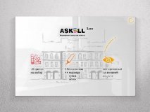 Доска стеклянная магнитно маркерная Askell Mobile Lux, 100*170 см