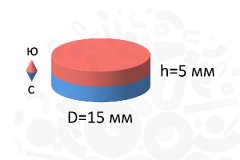 Магнит для стеклянных досок (неодимовый диск) 15х5 мм