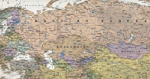 Политическая ретро-карта Мира на английском языке, 1:35,3млн