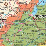 Политико-административная карта Российской Федерации, 1:3,7М на рейках 230 х 153 см