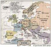 Политическая карта Европы в стиле ретро, 1:5,3М на рейках
