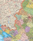 Административная карта Российской Федерации на английском языке, 1:5,5млн с рейками