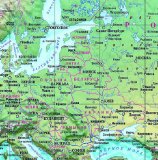 Рельефная общегеографическая карта мира, 140*195 см