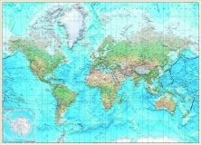 Общегеографическая карта мира на заказ, 150*100 см
