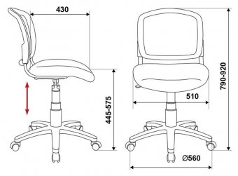 Детское компьютерное кресло Бюрократ CH-W296NX/26-24