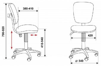 Детское компьютерное кресло Бюрократ CH-204NX/PENCIL-GN