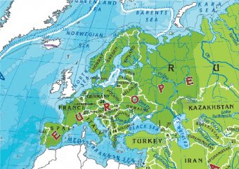 Пазл-раскраска картографический "Мир" на английском