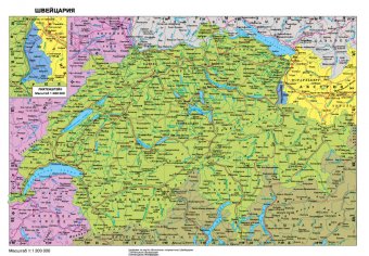 Административная карта Швейцарии 70*40 см