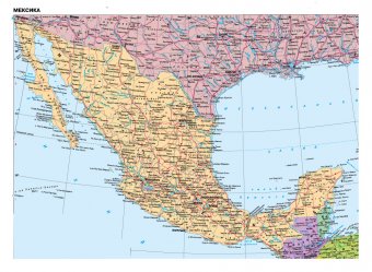 Административная карта Мексики 70*40 см