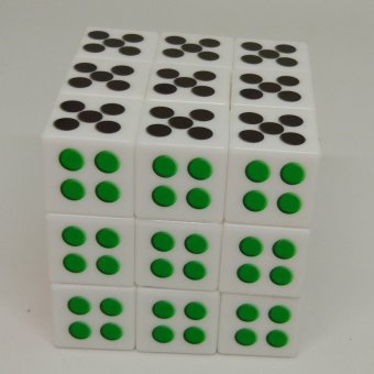 Кубик-головоломка "Кости 1,2,3,4,5,6" Magic Cube белый