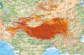 Глобус физический d=64 см на напольной деревянной подставке