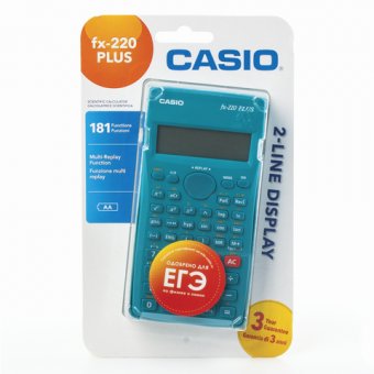Калькулятор CASIO инженерный FX-220PLUS-S, 181 функия, автономный, 155х78мм, блист, сертифицирован для ЕГЭ