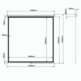 Проекционный матовый настенный экран Brauberg Wall 200*200 см